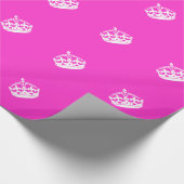 CALM CROWN Royal Icon auf Pink behalten Anpassen Geschenkpapier (Ecke)