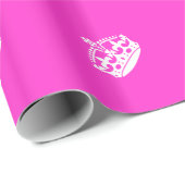 CALM CROWN Royal Icon auf Pink behalten Anpassen Geschenkpapier (Rolleneckpunkt)