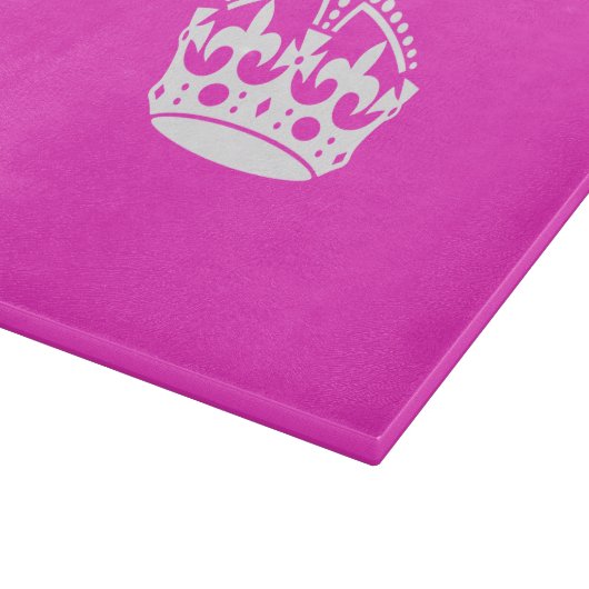 CALM CROWN Royal Icon auf Pink behalten Anpassen Schneidebrett (Ecke)