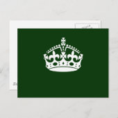 CALM-CROWN-Symbol auf der grünen Dekoration behalt Postkarte (Vorne/Hinten)