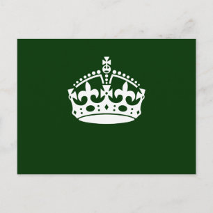 CALM-CROWN-Symbol auf der grünen Dekoration behalt Postkarte