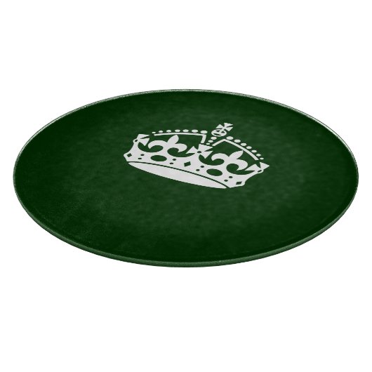 CALM-CROWN-Symbol auf der grünen Dekoration behalt Schneidebrett (Ecke)