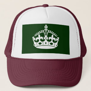 CALM-CROWN-Symbol auf der grünen Dekoration behalt Truckerkappe