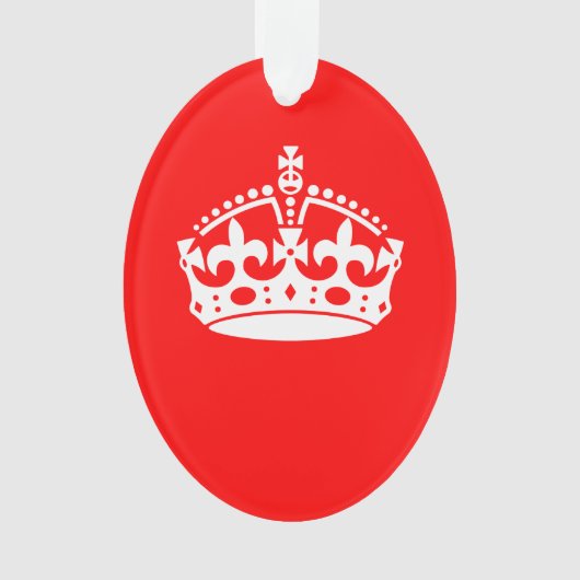 CALM CROWN Symbol auf Feuer rot behalten Anpassen Ornament (Vorderseite)