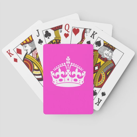 CALM-CROWN-Symbol auf Hot Pink behalten Passen Sie Spielkarten (Rückseite)