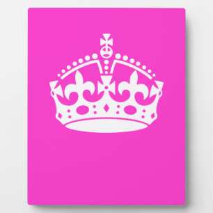CALM-CROWN-Symbol auf Hot-Pink-Dekoration behalten Fotoplatte