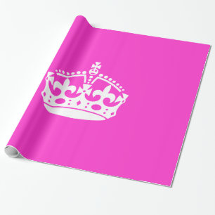 CALM-CROWN-Symbol auf Hot-Pink-Dekoration behalten Geschenkpapier