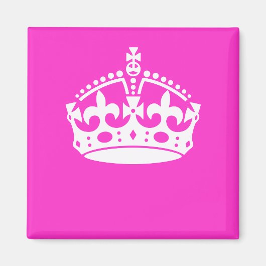 CALM-CROWN-Symbol auf Hot-Pink-Dekoration behalten Magnet (Vorne)
