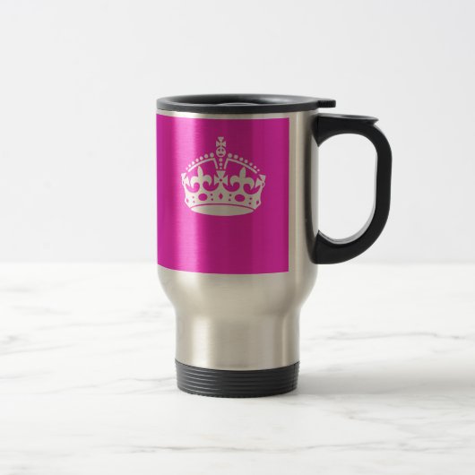 CALM-CROWN-Symbol auf Hot-Pink-Dekoration behalten Reisebecher (Rechts)