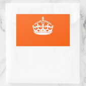 CALM-CROWN-Symbol auf Orange anpassen Rechteckiger Aufkleber (Tasche)