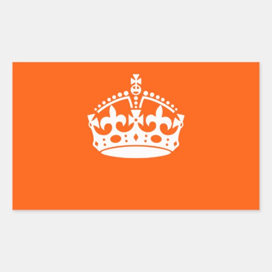 CALM-CROWN-Symbol auf Orange anpassen Rechteckiger Aufkleber (Vorderseite)