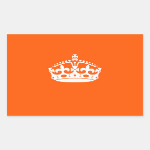 CALM-CROWN-Symbol auf Orange anpassen Rechteckiger Aufkleber