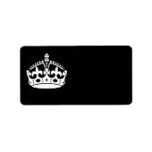 CALM-CROWN-Symbol auf Schwarz behalten Diese Einst Adressaufkleber (Vorne)