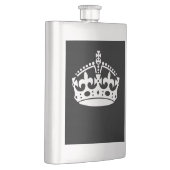 CALM-CROWN-Symbol auf Schwarz behalten Flachmann (Rechts)