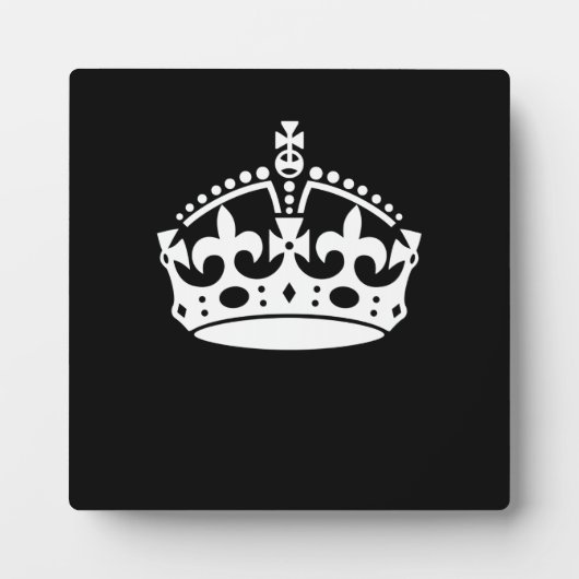 CALM-CROWN-Symbol auf Schwarz behalten Fotoplatte (Vorderseite)