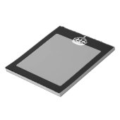 CALM-CROWN-Symbol auf Schwarz behalten Notizblock (Rotiert)