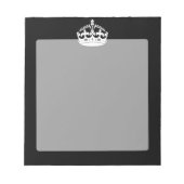 CALM-CROWN-Symbol auf Schwarz behalten Notizblock (Vorderseite)