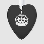 CALM-CROWN-Symbol auf Schwarz behalten Ornament (Vorderseite)