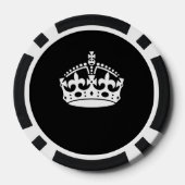 CALM-CROWN-Symbol auf Schwarz behalten Pokerchips (Rückseite)