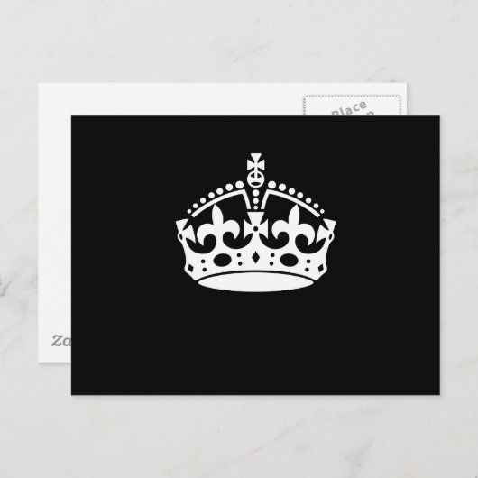 CALM-CROWN-Symbol auf Schwarz behalten Postkarte (Vorne/Hinten)