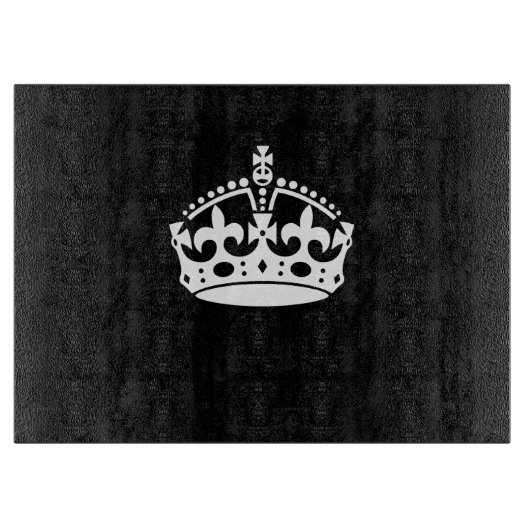CALM-CROWN-Symbol auf Schwarz behalten Schneidebrett (Vorderseite)