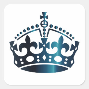 Calm Dark Blue Crown behalten - Hintergrund ändern Quadratischer Aufkleber