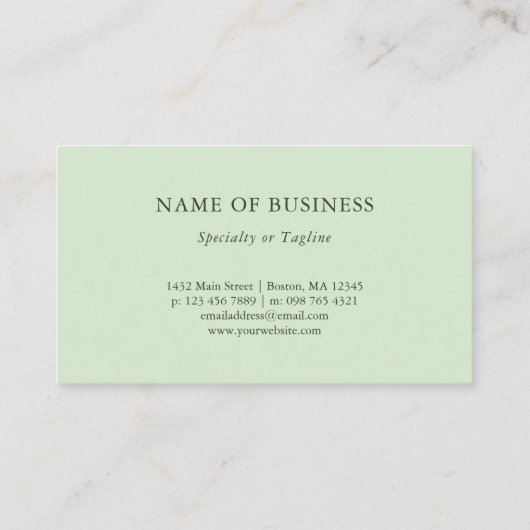 Calm Dark Green Green Blätter - Therapeut Visitenkarte (Rückseite)