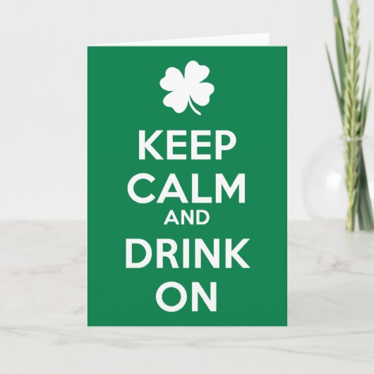 Calm Drink am Kleeblatt St Patricks Day Karte (Vorderseite)