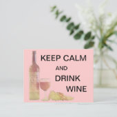 Calm Drink Wein Grafik Postkarte (Stehend Vorderseite)