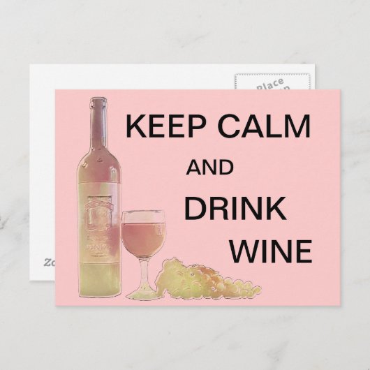 Calm Drink Wein Grafik Postkarte (Vorne/Hinten)