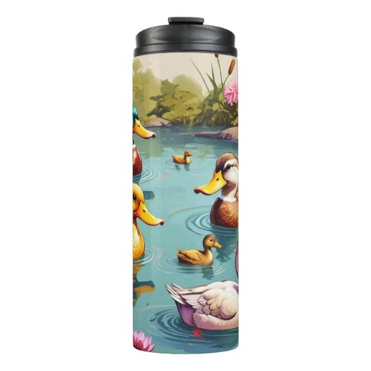 "Calm Ducks in Light" Thermosbecher (Vorderseite)