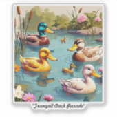 "Calm Ducks in Pond" Aufkleber (Vorderseite)