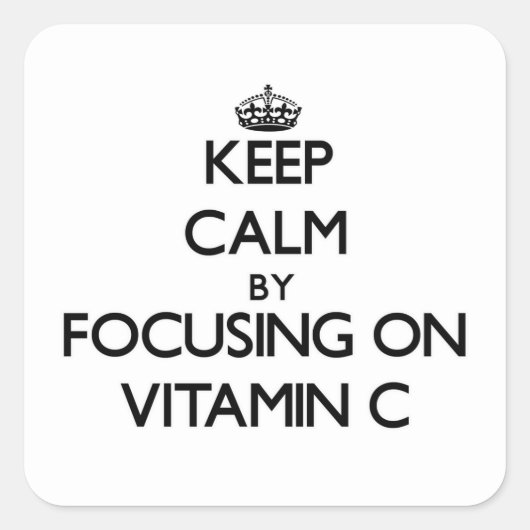 Calm durch Konzentration auf Vitamin C behalten Quadratischer Aufkleber (Vorderseite)