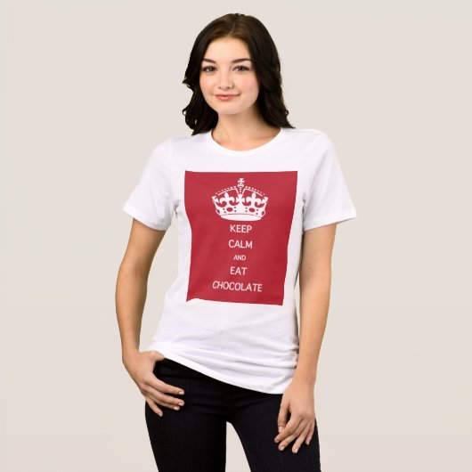 CALM-EAT-SCHOKOLADE behalten Tri-Blend Shirt (Vorderseite voll)