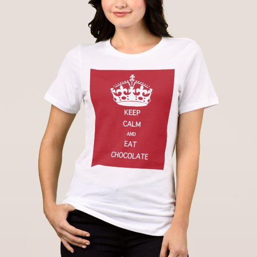 CALM-EAT-SCHOKOLADE behalten Tri-Blend Shirt (Vorderseite)