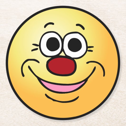 Calm Face Grumpey Runder Pappuntersetzer (Vorderseite)