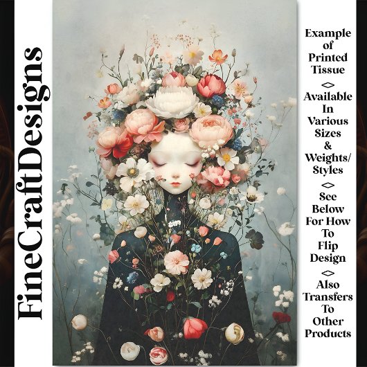 Calm Female Blume Earth Spirit AG4O Decoupage Seidenpapier