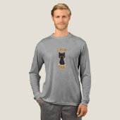 **Calm Fine Cat – Black & Gold Minimal Cat Art** Tri-Blend Shirt (Volle Vorderseite)