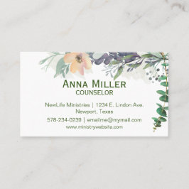 Calm Floral Counseling Ministry Business Card Visitenkarte