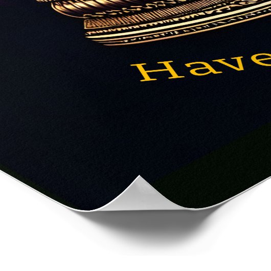 Calm gold Buddha in Meditation, Poster (Ecke)