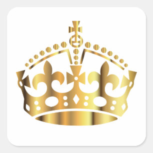 Calm Gold Crown behalten - Hintergrund ändern Quadratischer Aufkleber