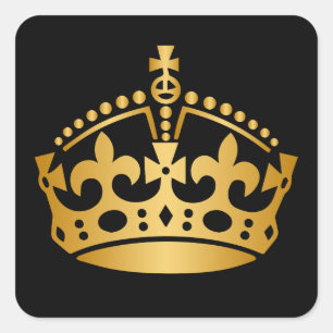 Calm Gold Crown behalten - Hintergrund ändern Quadratischer Aufkleber