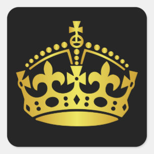 Calm Gold Crown behalten - Hintergrund ändern Quadratischer Aufkleber
