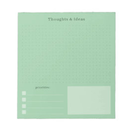 Calm Green and minimal Thoughts & Ideas  Notizblock