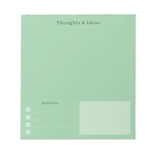 Calm Green and minimal Thoughts & Ideas  Notizblock (Vorderseite)