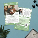 Calm Green Blätter Wellness Förderung Kleines Unte Flyer<br><div class="desc">Grün-Weiß-Marketing-Flyer für Ihr kleines Unternehmen personalisiert mit Ihrem Logo, Fotos, QR-Code und individuellem Text mit Grünpflanzen mit einfachen Blätter in sanften Grüntönen. Personalisierte Promo-Flyer für Ihr kleines Unternehmen, vielleicht Therapie, Beratung, Wellness und vieles mehr. Fügen Sie Fotos, Adresse, Social Media, Telefonnummer und alle Informationen hinzu, die Ihre zukünftigen Kunden und...</div>