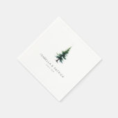 Calm Green Minimalist Evergreen Tree Serviette (Ecke)