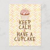 Calm haben Cupcake behalten - Zickzack Hintergrund Postkarte (Vorderseite)