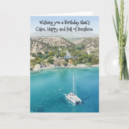 Calm, Happy and full of Sunshine Birthday Card Karte