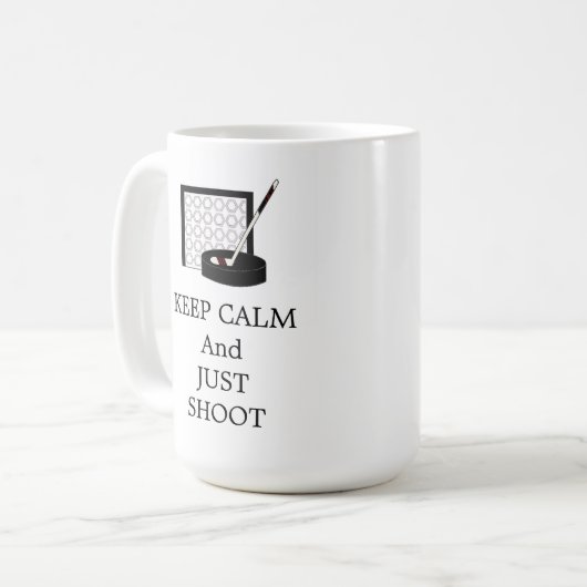 Calm Hockey Net und Stick behalten Kaffeetasse (Vorderseite Links)